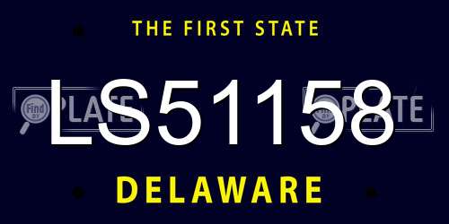 LS51158 Delaware License Plate