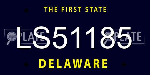 LS51185 Delaware License Plate