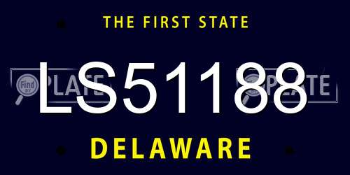 LS51188 Delaware License Plate