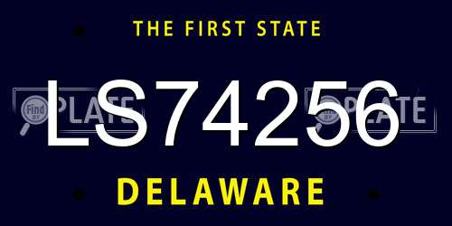 LS74256 Delaware License Plate