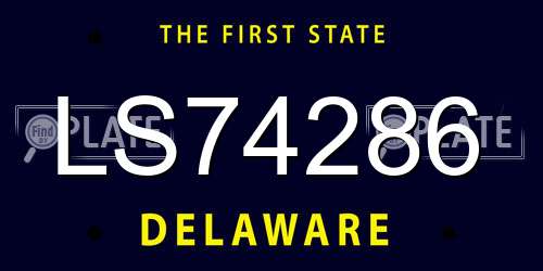 LS74286 Delaware License Plate