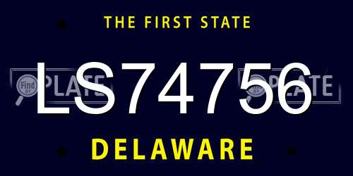 LS74756 Delaware License Plate