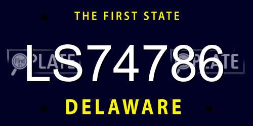 LS74786 Delaware License Plate