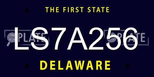 LS7A256 Delaware License Plate