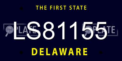 LS81155 Delaware License Plate