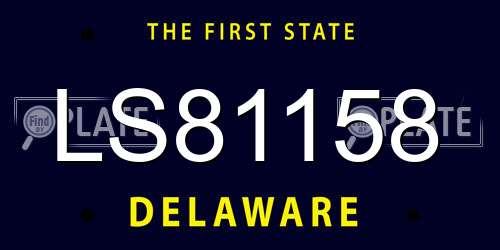 LS81158 Delaware License Plate