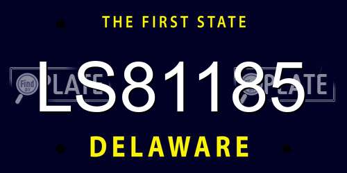 LS81185 Delaware License Plate