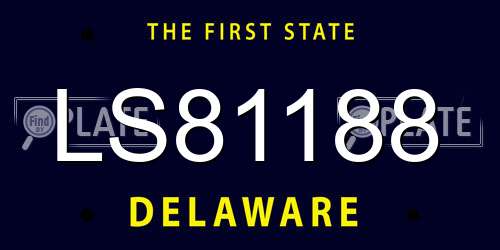 LS81188 Delaware License Plate