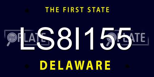 LS8I155 Delaware License Plate