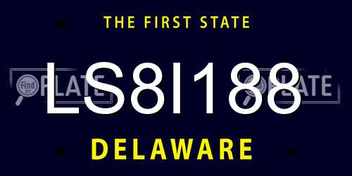 LS8I188 Delaware License Plate