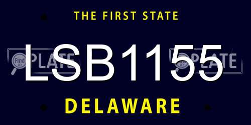 LSB1155 Delaware License Plate
