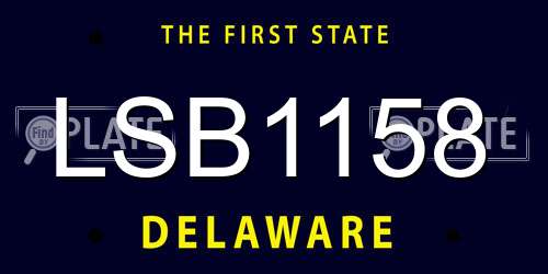 LSB1158 Delaware License Plate