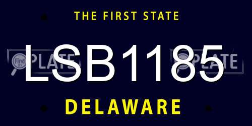 LSB1185 Delaware License Plate