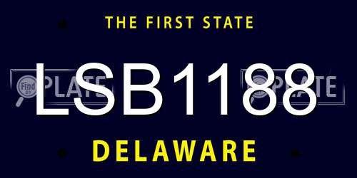 LSB1188 Delaware License Plate