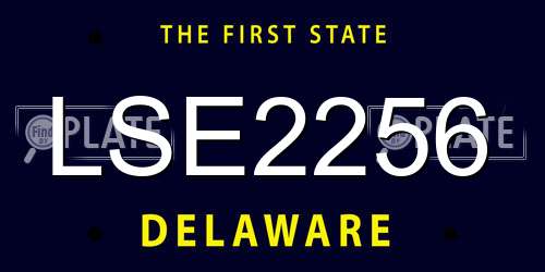 LSE2256 Delaware License Plate