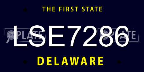 LSE7286 Delaware License Plate