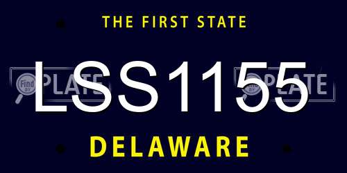 LSS1155 Delaware License Plate