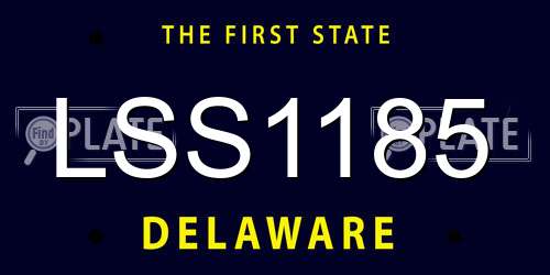 LSS1185 Delaware License Plate