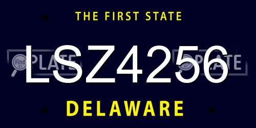 LSZ4256 Delaware License Plate
