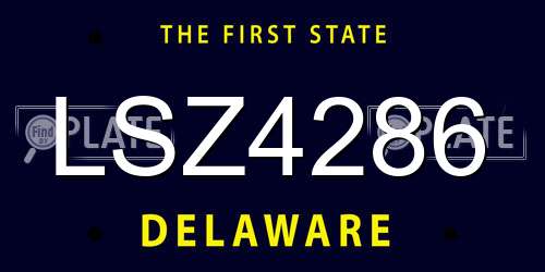 LSZ4286 Delaware License Plate