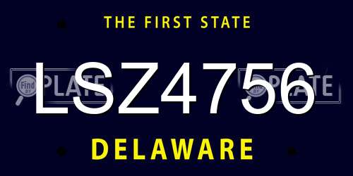 LSZ4756 Delaware License Plate