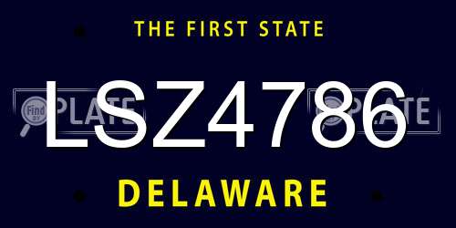 LSZ4786 Delaware License Plate