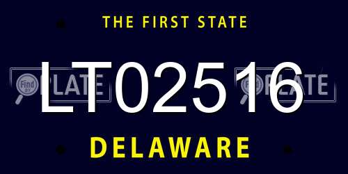 LT02516 Delaware License Plate