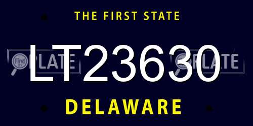 LT23630 Delaware License Plate