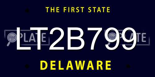 LT2B799 Delaware License Plate