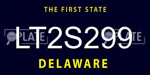 LT2S299 Delaware License Plate