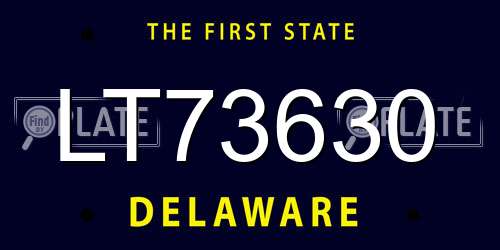 LT73630 Delaware License Plate