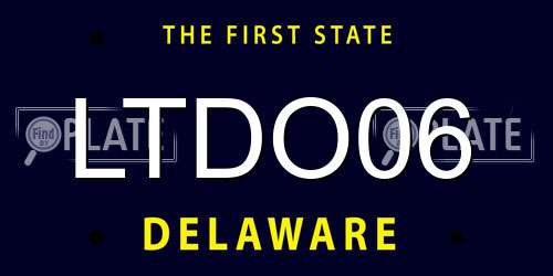 LTDO06 Delaware License Plate