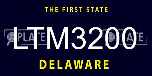 LTM3200 Delaware License Plate