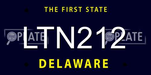 LTN212 Delaware License Plate