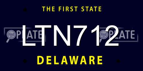 LTN712 Delaware License Plate