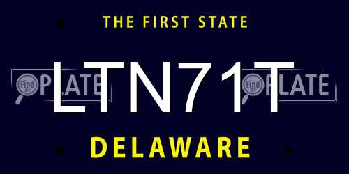 LTN71T Delaware License Plate