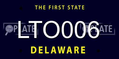 LTO006 Delaware License Plate