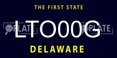 LTO00G Delaware License Plate