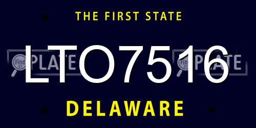 LTO7516 Delaware License Plate