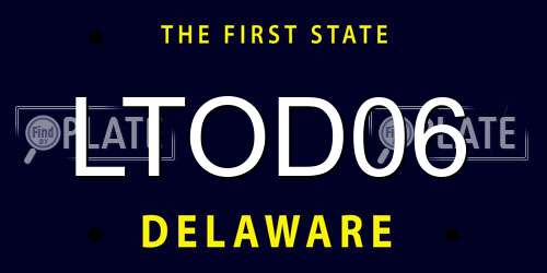 LTOD06 Delaware License Plate