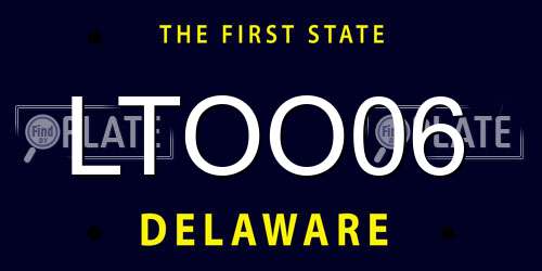 LTOO06 Delaware License Plate