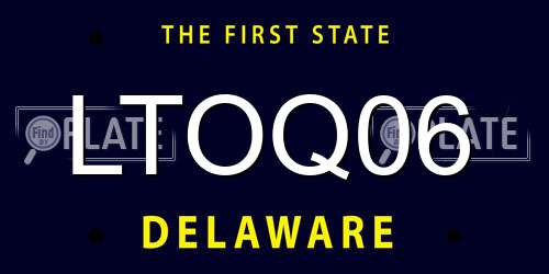 LTOQ06 Delaware License Plate
