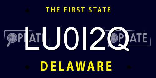 LU0I2Q Delaware License Plate