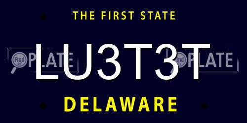 LU3T3T Delaware License Plate