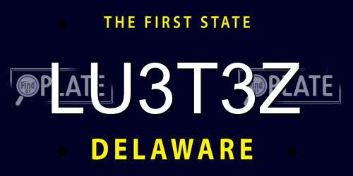 LU3T3Z Delaware License Plate
