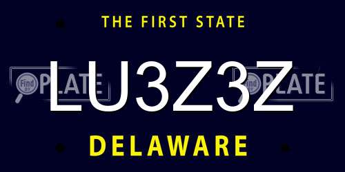 LU3Z3Z Delaware License Plate
