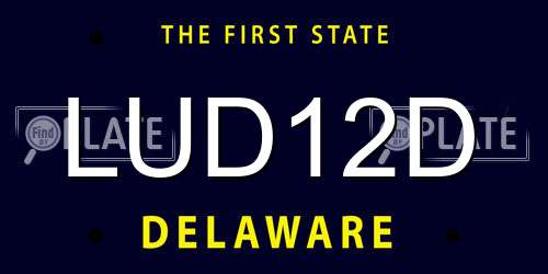 LUD12D Delaware License Plate
