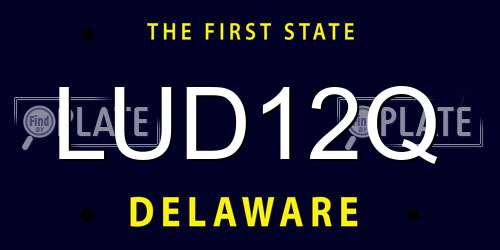 LUD12Q Delaware License Plate