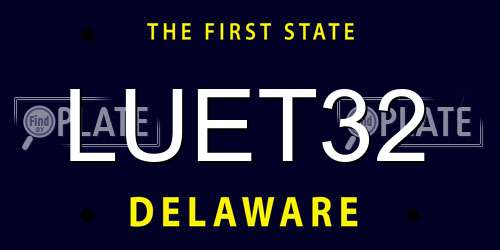 LUET32 Delaware License Plate