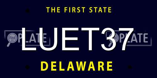LUET37 Delaware License Plate